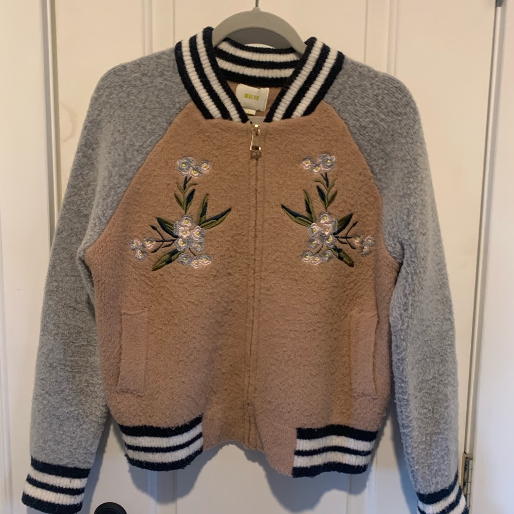 Maeve Varsity Zip Sweater
